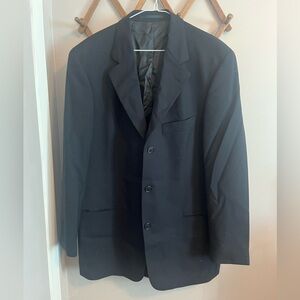 Hugo Boss virgin wool blazer black lined interior and exterior pockets 42R